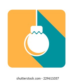 Flat simple Christmas element ball. Vector illustration.