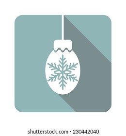 Flat simple Christmas icon ball. Vector illustration.
