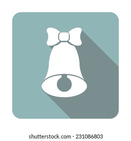 Flat simple Christmas icon bell. Vector illustration.
