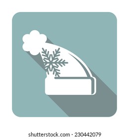 Flat simple Christmas icon hat. Vector illustration.