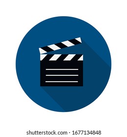 Flat, simple clapper board icon 