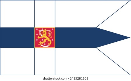 Flat simple CMYK military flag of FINLAND