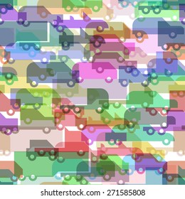 Flat simple color little cars vector seamless pattern texture