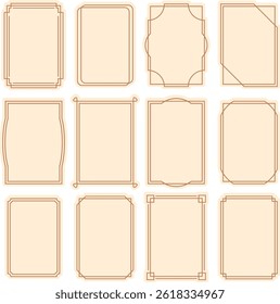 Conjunto de molduras simples de desenho plano