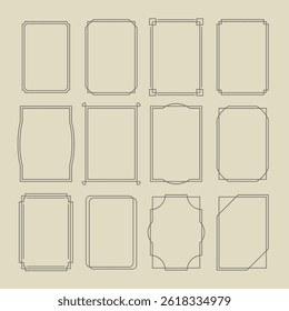 Conjunto de molduras simples de desenho plano