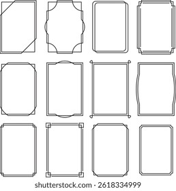 Flat simple design picture frame set