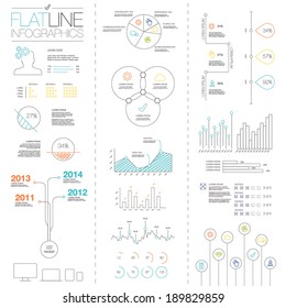 Flat And Simple Easy Colorful Outline Vector Infographic Elements 