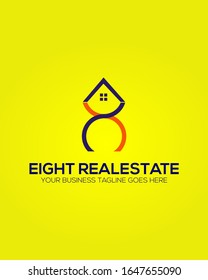 Flat and simple Eigh Real estate logo