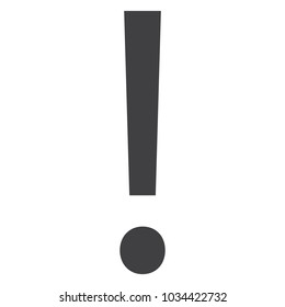 Flat simple exclamation vector icon. Attention sign, symbol