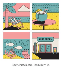 Flat Simple Geometric Beach Elements Texture