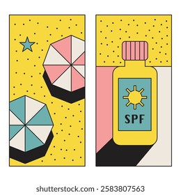 Flat Simple Geometric Beach Elements Texture
