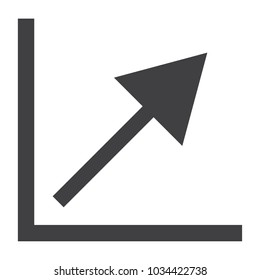 Flat simple graph vector icon. Chart sign, symbol for app, web, logo