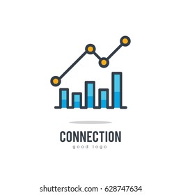 Flat Simple Graphic Chart Icon Logo Design