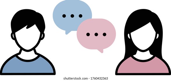 Flat and simple icon of communication.