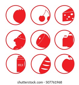 Flat simple icon food and drink.