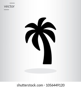 flat simple icon vector - illustration of palm tree icon