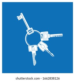 flat simple icons House key