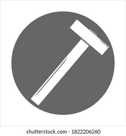 Flat simple illustration of simple hammer for web and app