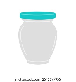 Flat Simple Illustration Of Jar