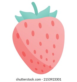 Simple ilustración plana de fresa rosa. Elemento aislado