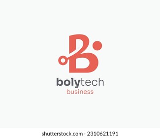 Flat simple letter b technology logo