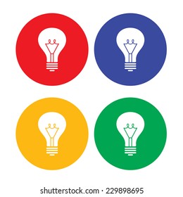 Flat simple light bulb icons energy idea concept