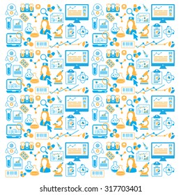 Flat Simple Medical Info graphics vector icons illustration pattern