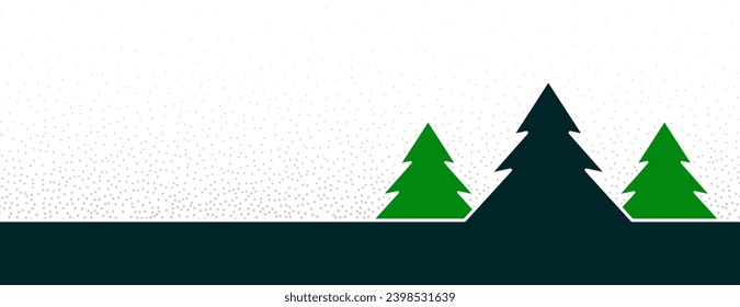 flat simple merry christmas banner with text space vector