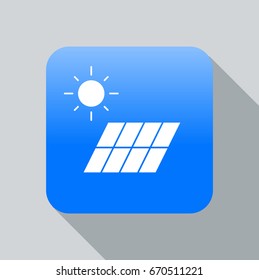 flat simple minimal cute clean two tone graphic icon design application solar cell panels sunlight highlight shadow round edges square shape  