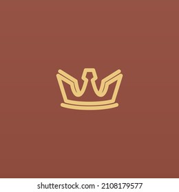 Flaches, einfaches und minimalistisches Design des Logos in eleganten Kronen-Layoutbildern, Vektorgrafik