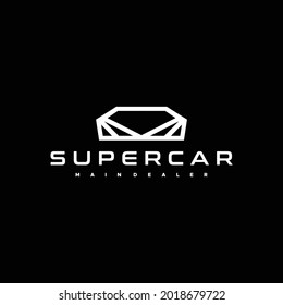 Flat simple modern geometric lines abstract Super Car Logo