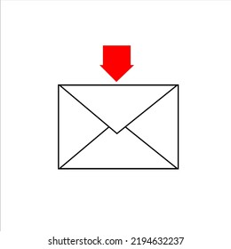 Logo de ilustración de vectores de entrada de correo simple y plano