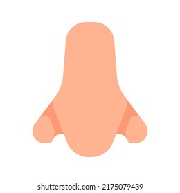 Flat Simple Nose with rounded corner isolated on white bakground