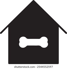 Flat and simple pet house icon perfect for animal care websites and apps