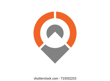 flat simple pointer location navigation logo