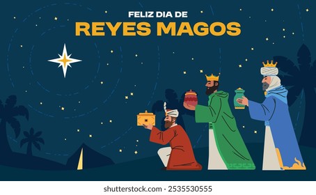 Plano e simples Reyes Magos ou três reis ilustração