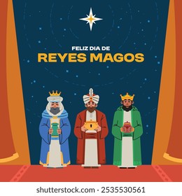 Plano e simples Reyes Magos ou três reis ilustração