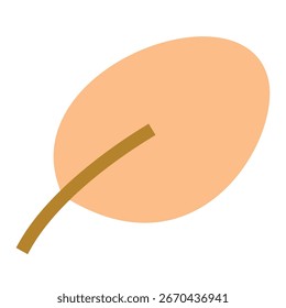 Clipart de Vector amarillo redondo simple plano de la hoja del otoño aislado en fondo transparente