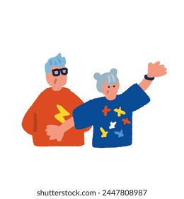 Conjunto de ilustración senior plano y simple