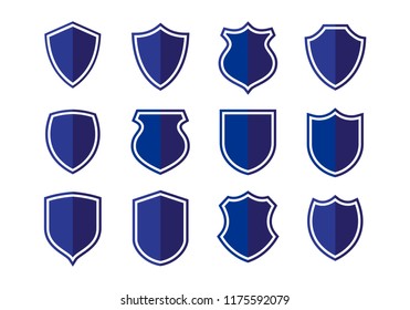 Flat simple shield badge logo icon