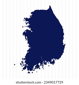 Plano Mapa de vectores de Corea del Sur simple, se puede usar para diseños de negocios, presentaciones o cualquier diseño adecuado.
