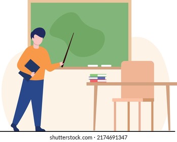 flat simple style teacher teach background school