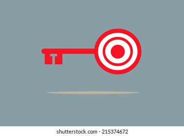 flat simple target key symbol vector illustration