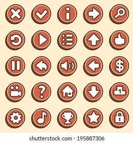 Flat and simple video game buttons