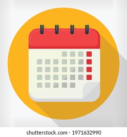 Flat Simple Wall Calendar Design Style Cartoon Illustration Drawing