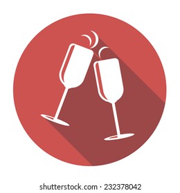 Flat simple wineglass. Vector illustration.