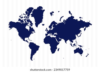 Flat Simple World Vector Map, kann für Geschäftsdesigns, Präsentationen oder alle geeigneten Designs verwendet werden.