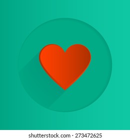 Flat simply vector illustration love heart icon in EPS