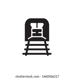 flat single glyph train, travel icon symbol sign, logo template, vector, eps 10