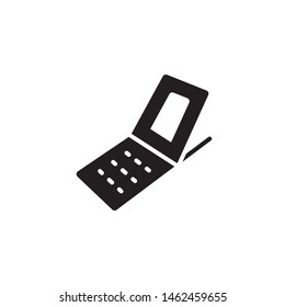 flat single line phone device, cell, telephone, smartphone, call icon symbol sign, logo template, vector, eps 10